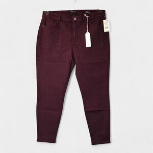 Sanctuary Social Standard Ankle Skinny High Rise Jeans 16W Burgundy Maroon NWT